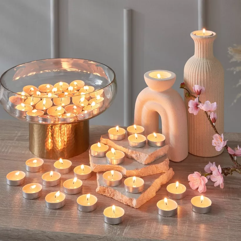 Qara 50-Piece Rose Garden Tealights Set - 19x19x2.5 cm - Image 3