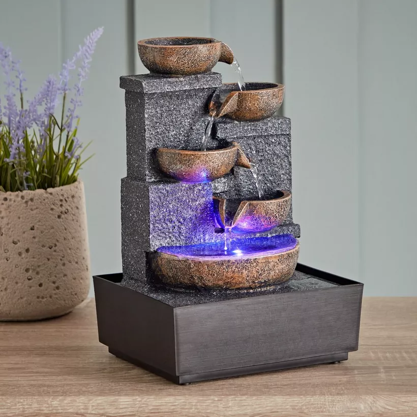 Belen Modern Fountain with LED Light - 21x17x30 cm - Image 4
