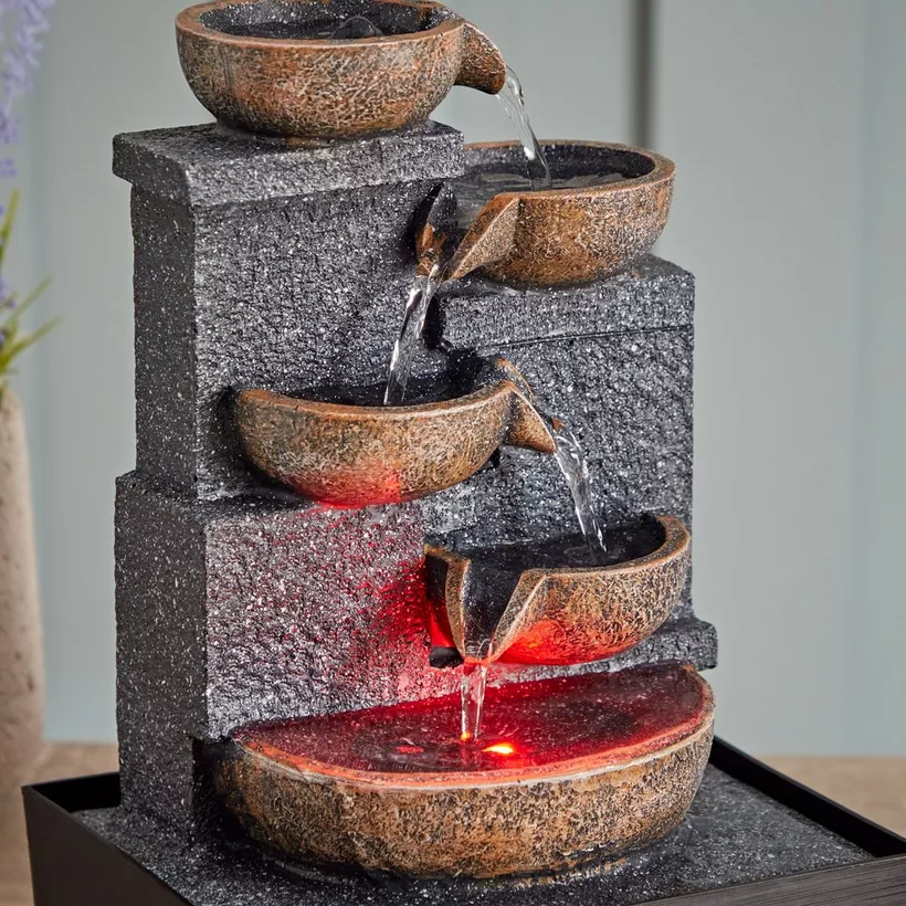 Belen Modern Fountain with LED Light - 21x17x30 cm - Image 5