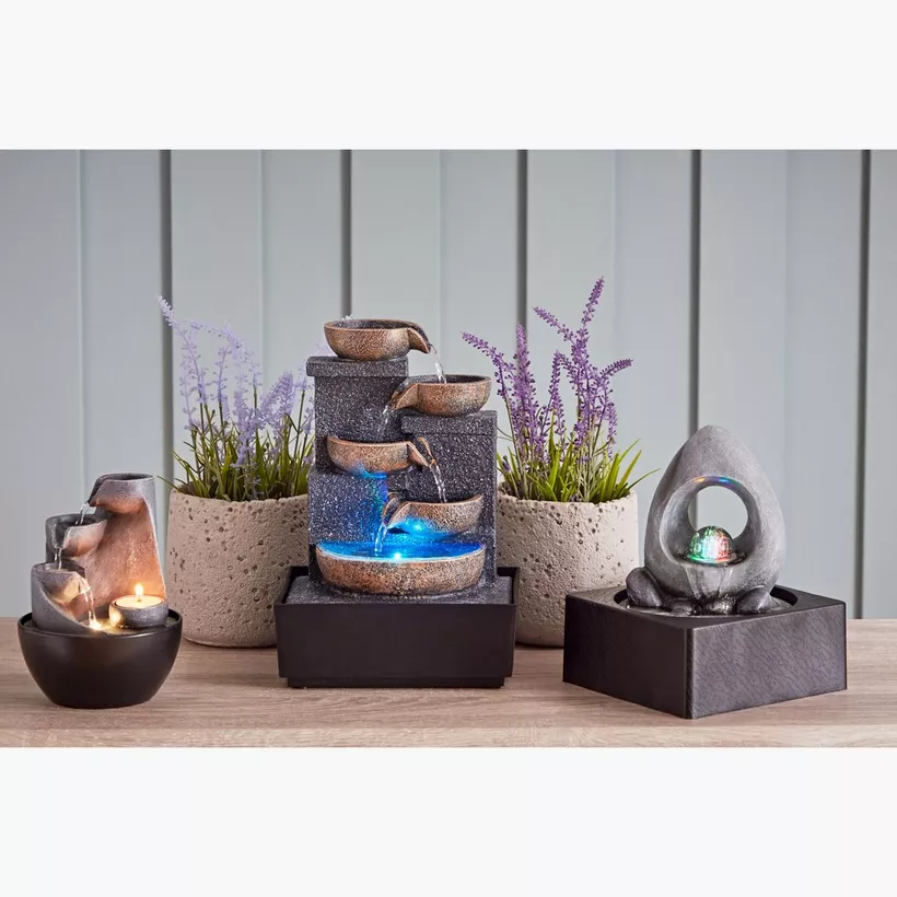 Belen Modern Fountain with LED Light - 21x17x30 cm - Image 6