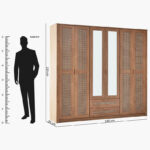 Java 6-Door Wardrobe with 2 Mirrors