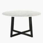 Vendra Blake Genuine Marble Top 6-Seater Round Dining Table
