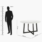 Vendra Blake Genuine Marble Top 6-Seater Round Dining Table