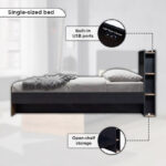 Jordan Single Smart Bed with Headboard Storage - 90x200 cm