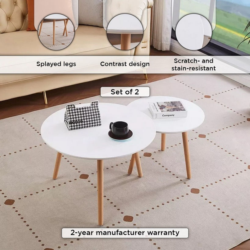 Toto 2-Piece Coffee Table Set with Solid Wood Legs - Image 5