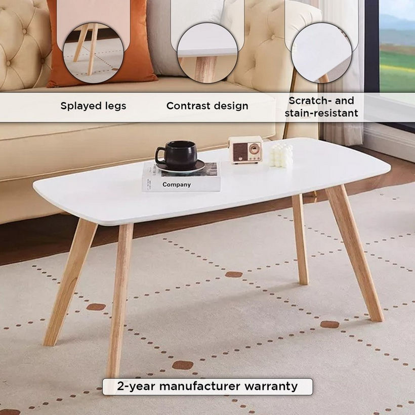 Toto Coffee Table with Solid Wood Legs - Image 5