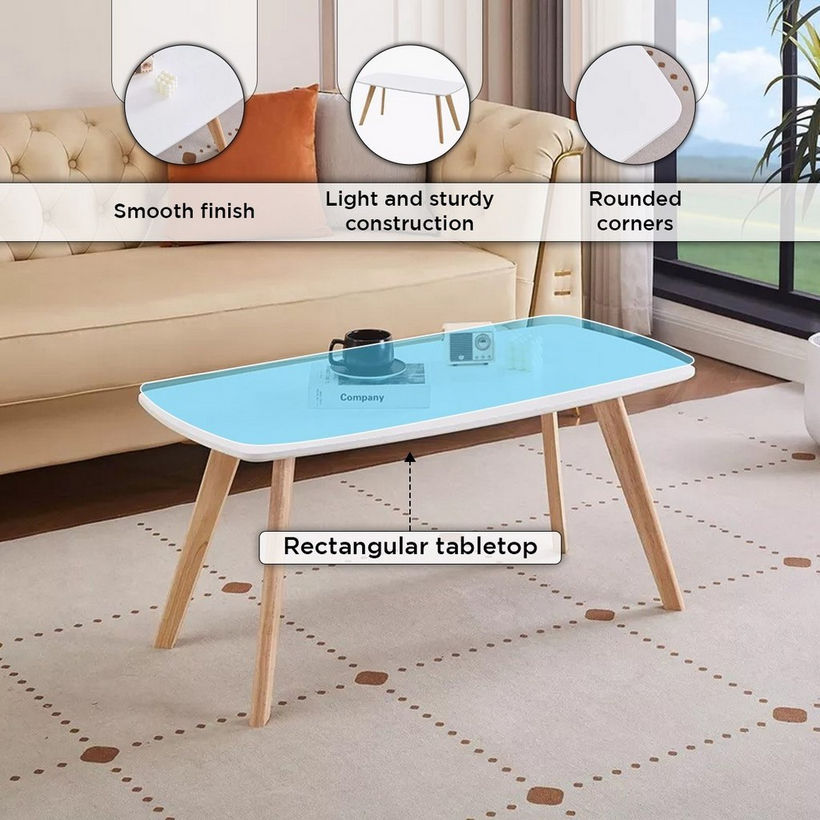 Toto Coffee Table with Solid Wood Legs - Image 6