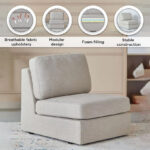 Imodular 1-Seater Fabric Armless Chair