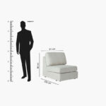 Imodular 1-Seater Fabric Armless Chair