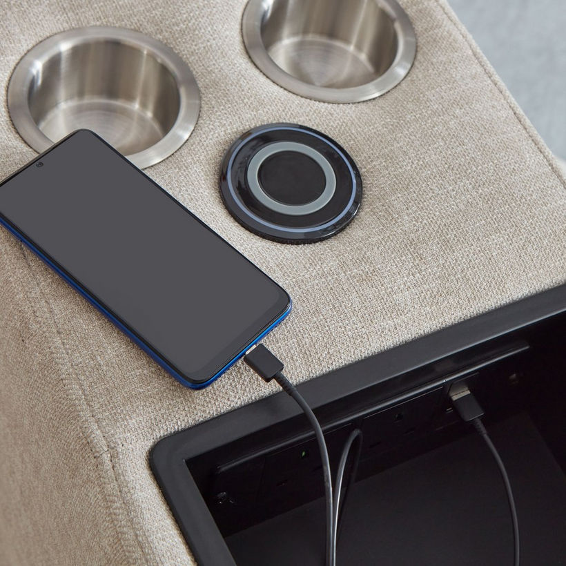 Imodular Fabric 2-Cup Holder Console with Storage Speaker and Charger - Image 9