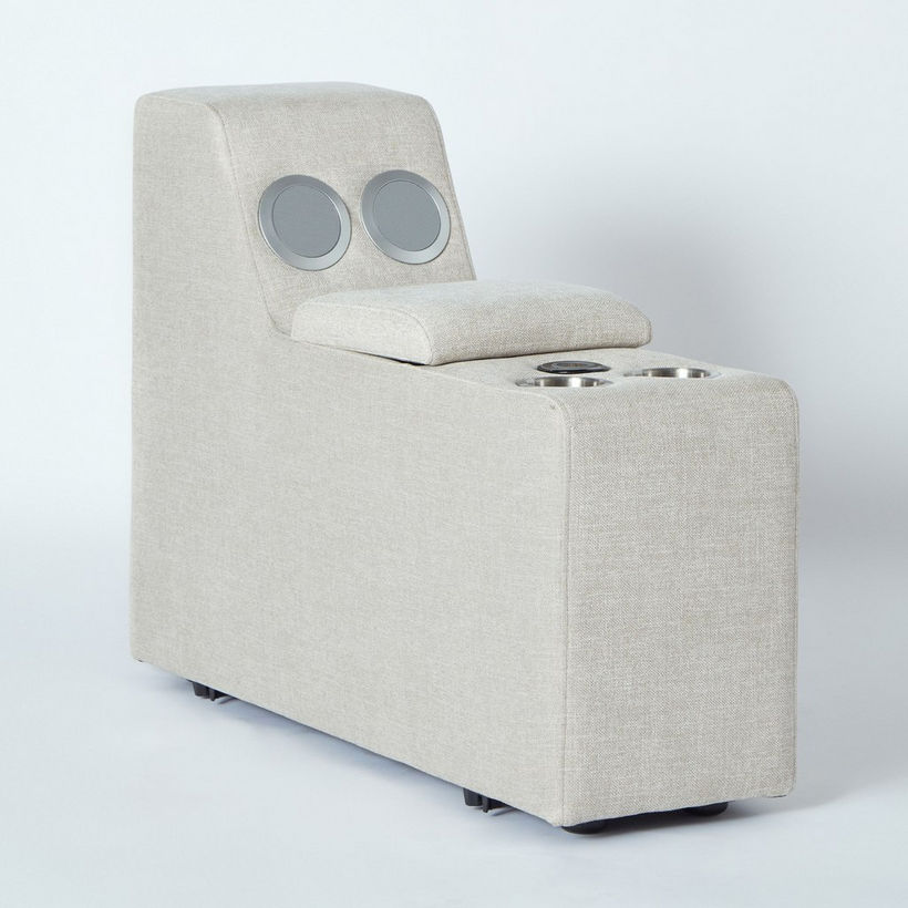 Imodular Fabric 2-Cup Holder Console with Storage Speaker and Charger - Image 21