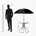 Movo Vera Torino Outdoor 4-Chair and Table Set with Umbrella