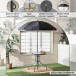 Movo Vera Torino Outdoor 4-Chair and Table Set with Umbrella