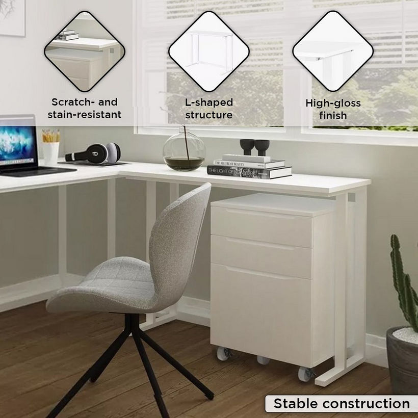 Norwich Narrow High Gloss Study Desk - Image 8