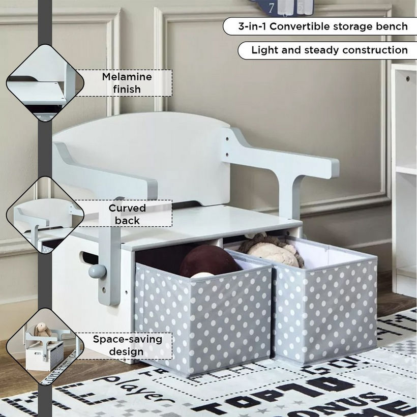Vanilla Convertible Kids Toy Storage with Bench - Image 6
