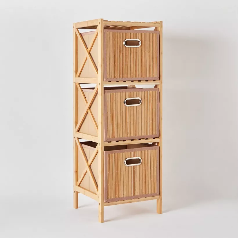 Natura Bamboo 3-Drawer Bathroom Cabinet - Image 2