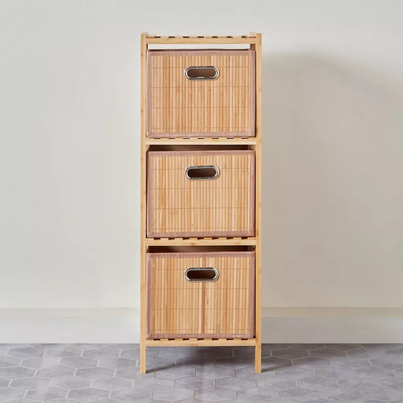 Natura Bamboo 3-Drawer Bathroom Cabinet - Image 3