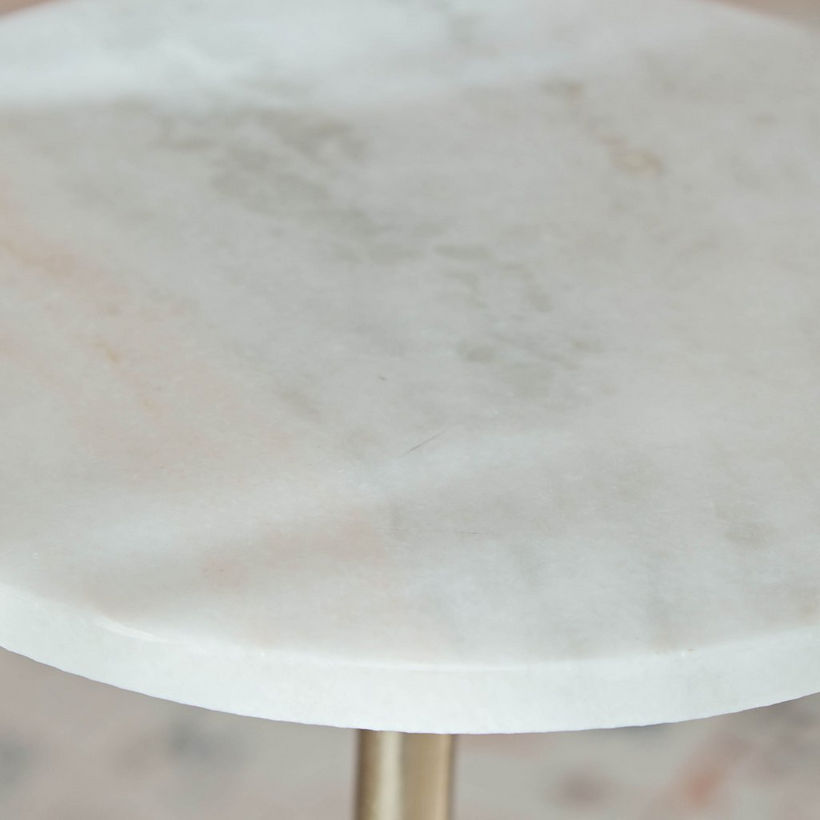 Cavon Hanzo Genuine Marble Top Accent End Table - Image 5