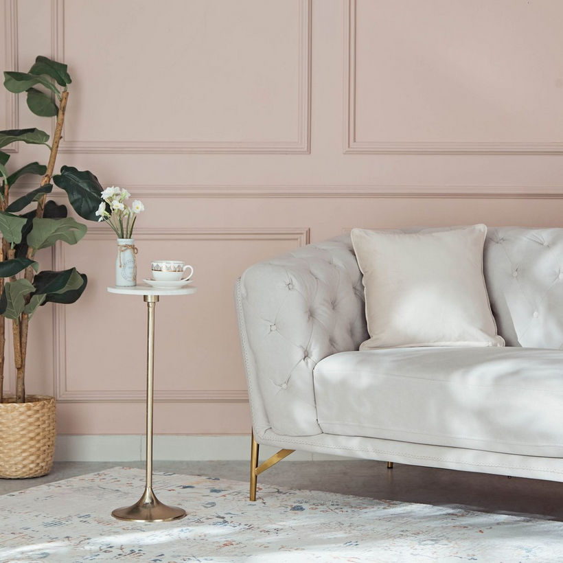 Cavon Hanzo Genuine Marble Top Accent End Table - Image 6