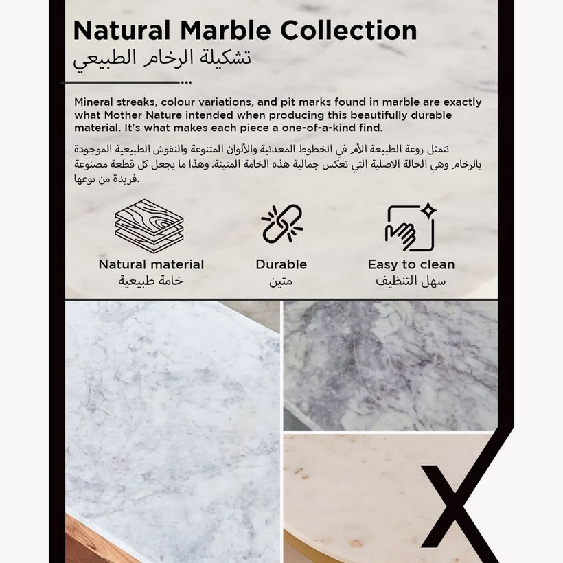 Cavon Billy Genuine Marble Top Accent Table - Image 9