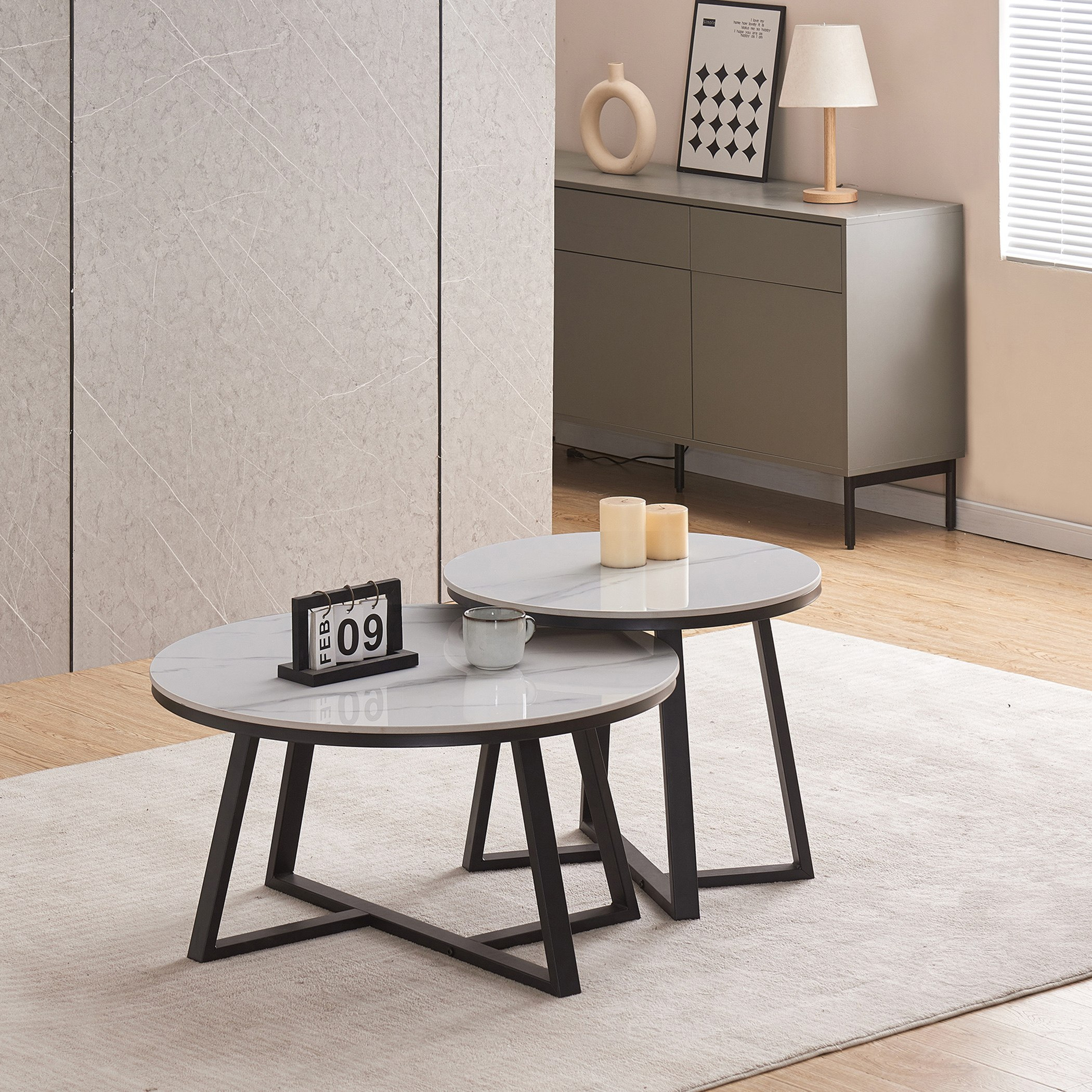 Odessa 2-Piece Sintered Stone Coffee Table Set