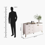 Pearl 2-Door 3-Drawer Sideboard with Sintered Stone Top