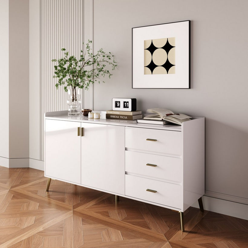 Pearl 2-Door 3-Drawer Sideboard with Sintered Stone Top - Image 7