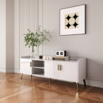 Pearl 1.5 Metre Sintered Stone Top TV Unit for TVs up to 65 inches
