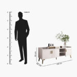 Pearl 1.5 Metre Sintered Stone Top TV Unit for TVs up to 65 inches