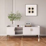 Pearl 1.5 Metre Sintered Stone Top TV Unit for TVs up to 65 inches