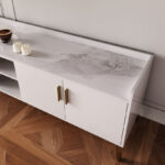Pearl 1.5 Metre Sintered Stone Top TV Unit for TVs up to 65 inches