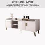 Pearl 1.5 Metre Sintered Stone Top TV Unit for TVs up to 65 inches