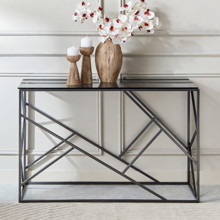 Melody Glass Top Console Table