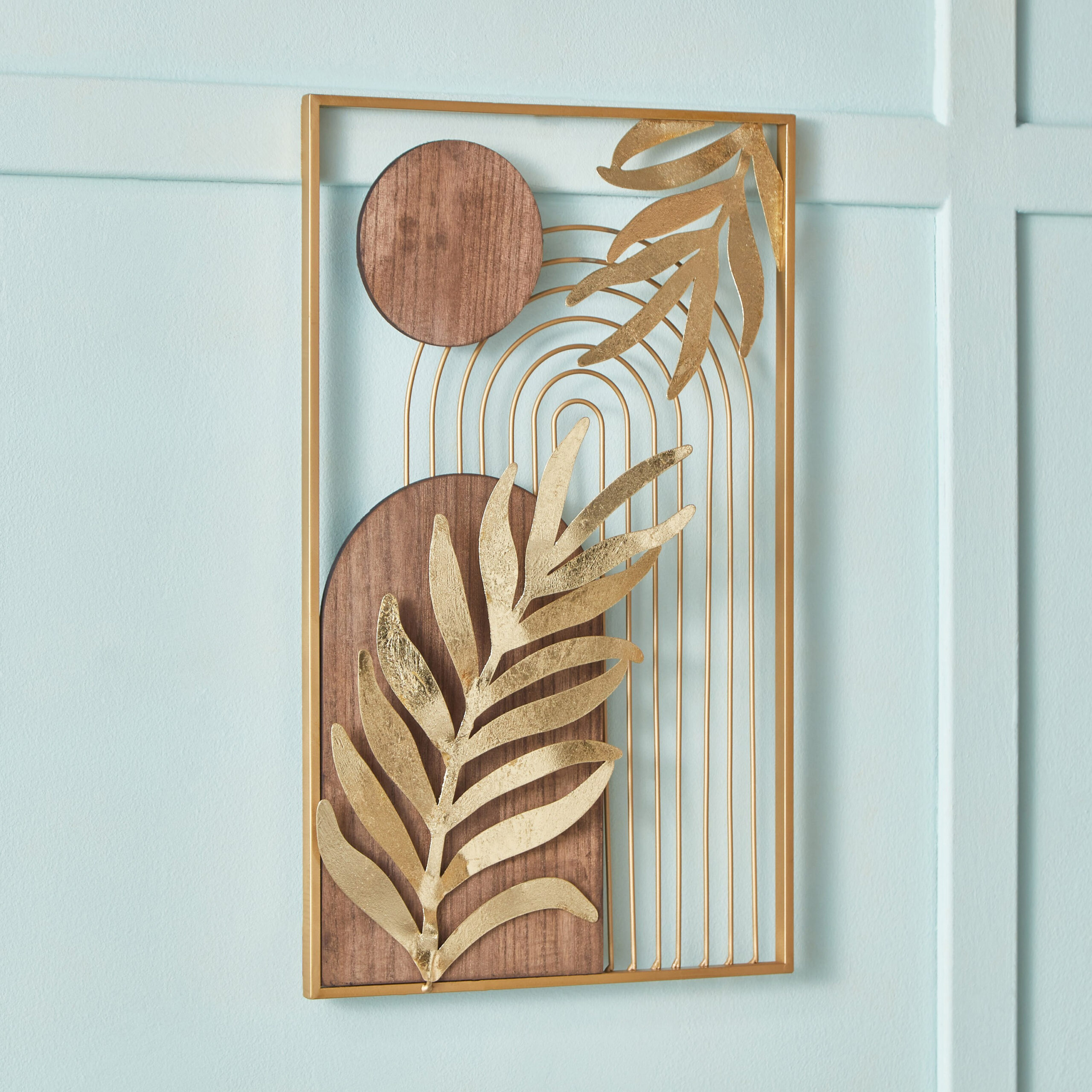 Tisso Metal and Wood Decorative Wall Accent - 34.9x55.9x2.5 cm
