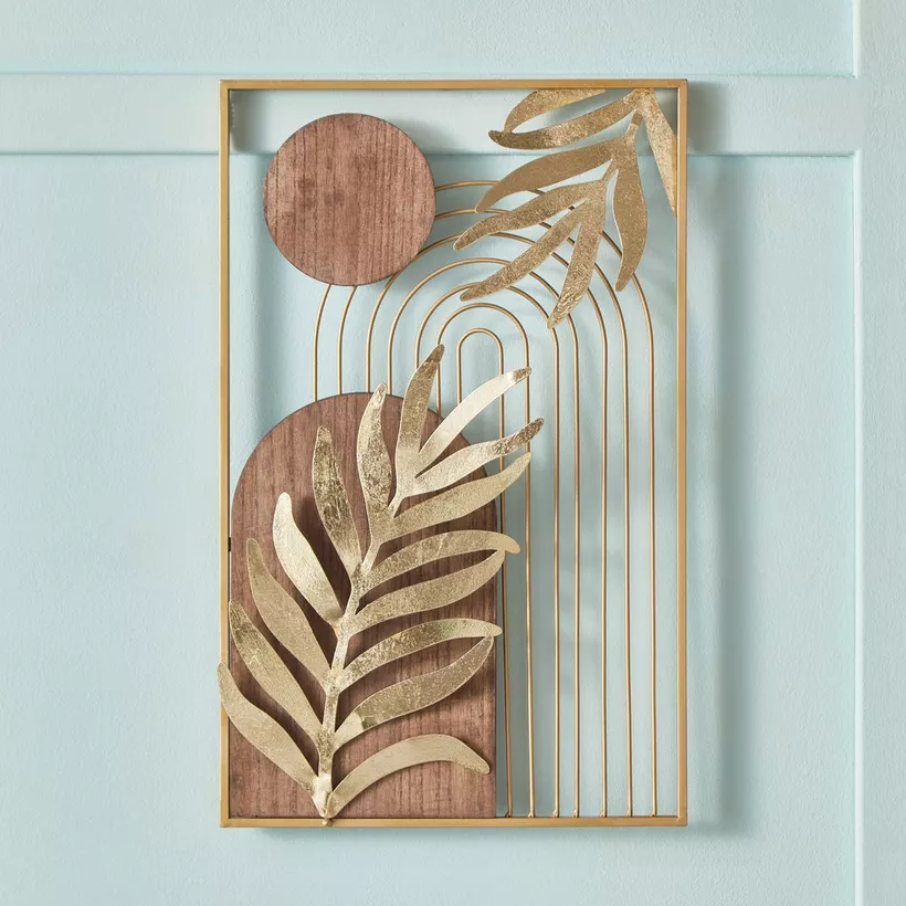 Tisso Metal and Wood Decorative Wall Accent - 34.9x55.9x2.5 cm - Image 3