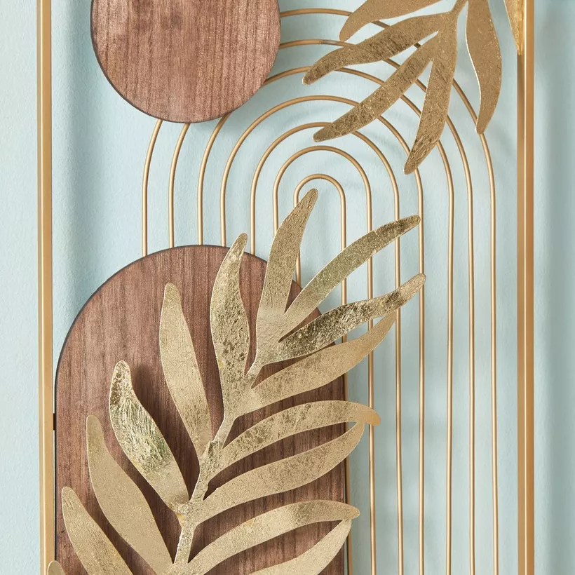 Tisso Metal and Wood Decorative Wall Accent - 34.9x55.9x2.5 cm - Image 4