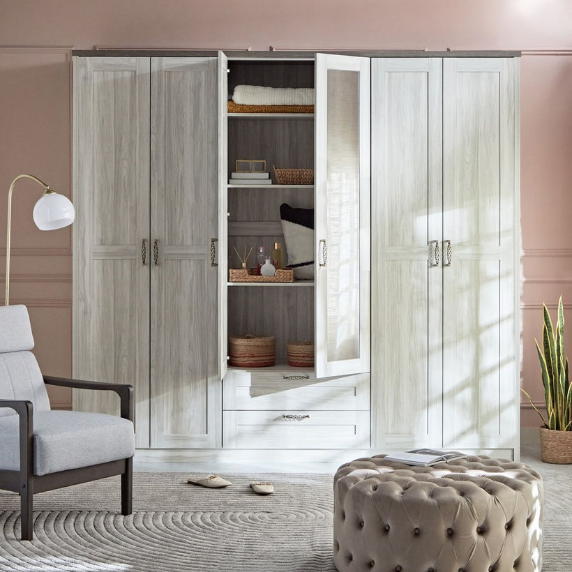 Angelic 6-Door Wardrobe with 2 Drawers - Image 12