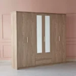 Curvy 6-Door Wardrobe with 2 Drawers