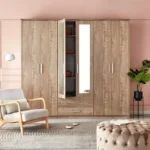 Curvy 6-Door Wardrobe with 2 Drawers