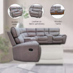 David 4-Seater Faux Leather Corner Recliner Sofa with 2 Reclining Seats