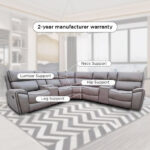 David 4-Seater Faux Leather Corner Recliner Sofa with 2 Reclining Seats