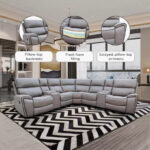 David 4-Seater Faux Leather Corner Recliner Sofa with 2 Reclining Seats