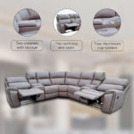 David 4-Seater Faux Leather Corner Recliner Sofa with 2 Reclining Seats