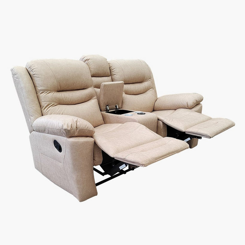 London 2-Seater Faux Leather Recliner with Wireless Charger - Image 4