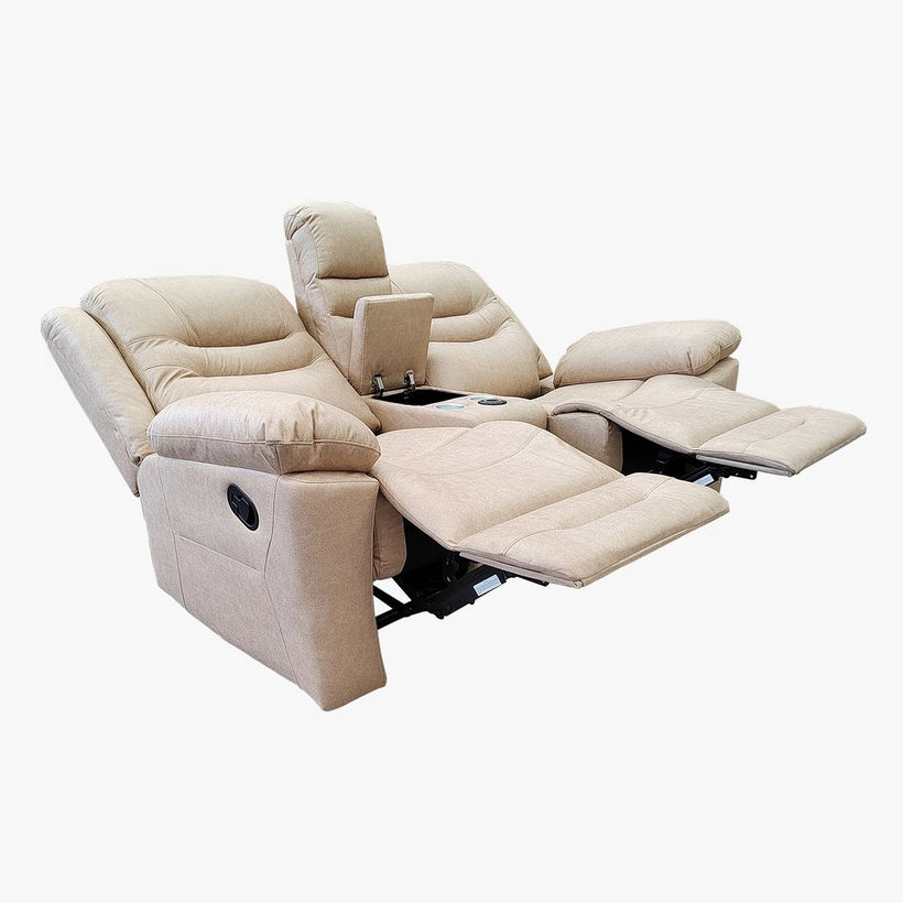 London 2-Seater Faux Leather Recliner with Wireless Charger - Image 8