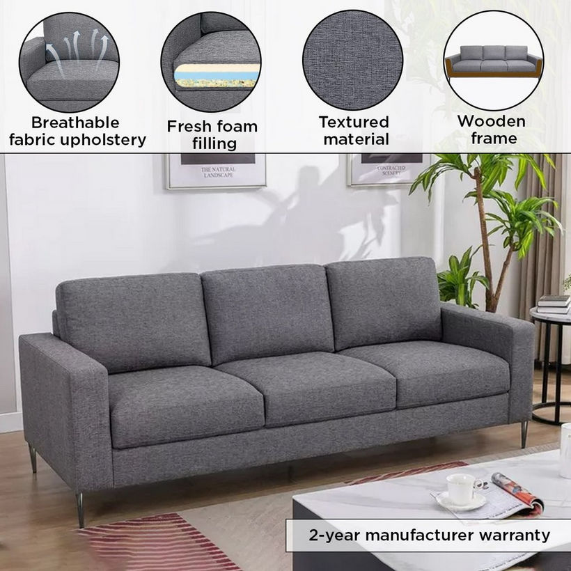 Marwell Kendal 3-Seater Fabric Sofa - Image 6