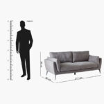 Lucina 3-Seater Fabric Sofa