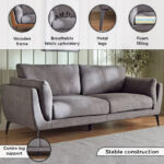 Lucina 3-Seater Fabric Sofa