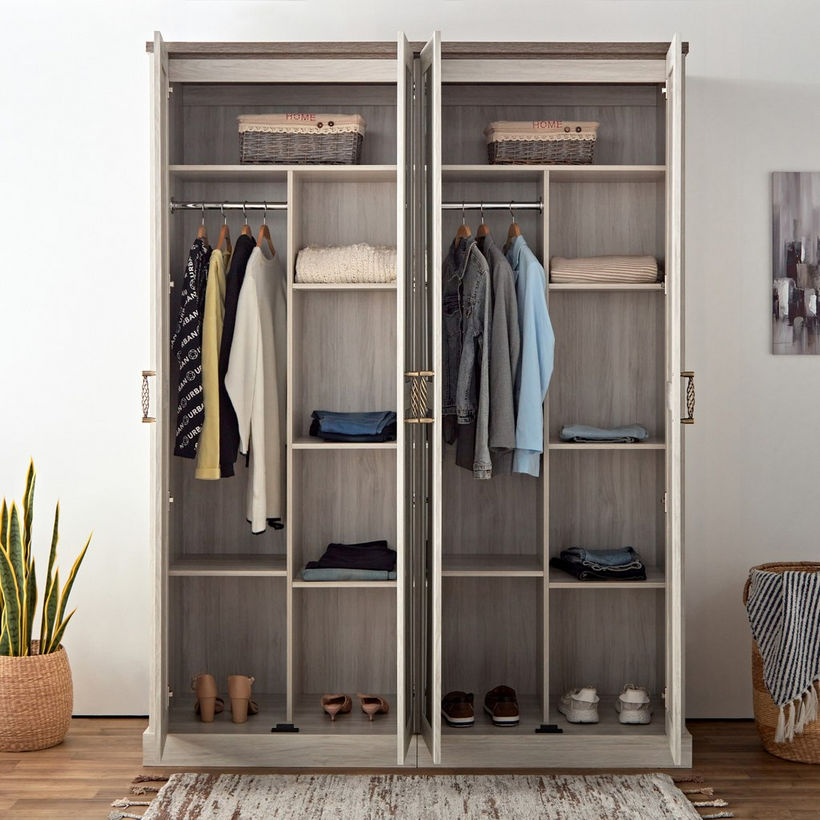 Angelic 4-Door Wardrobe with 2 Mirrors - Image 3