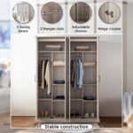 Angelic 4-Door Wardrobe with 2 Mirrors